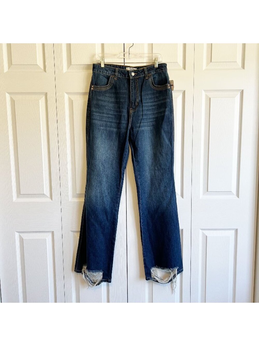 Free People Dark Wash Blue Denim High-Rise 100% Cotton Jeans Women's Size 30